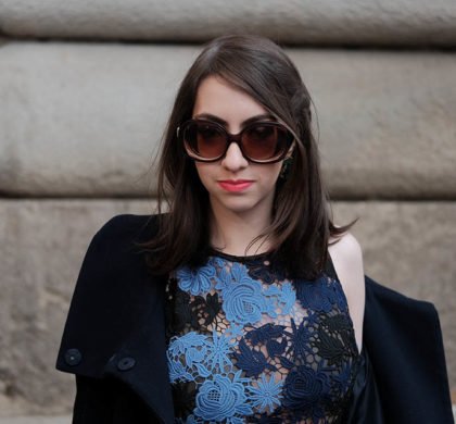 Vestido floral – Look da Milan Fashion Week