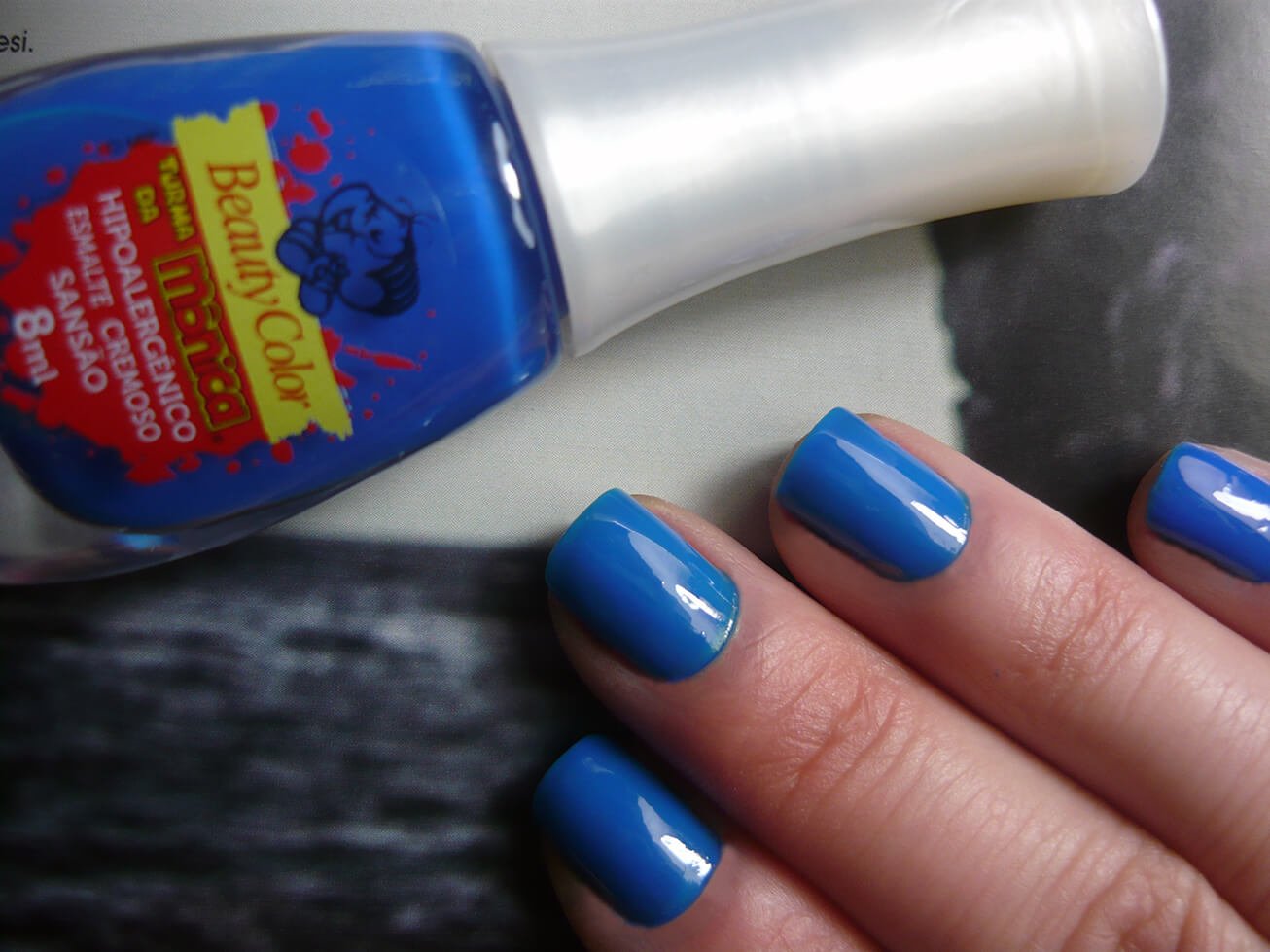 Esmalte Sansão (azul cobalto) - Beauty Color linha Turma da Mônica