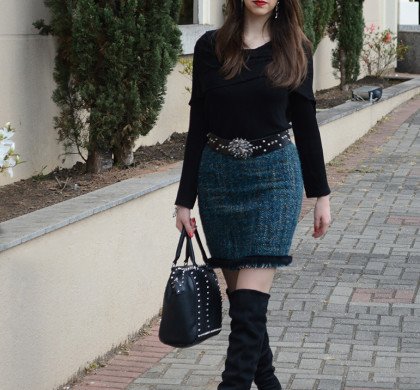 Look do dia com botas over the knee