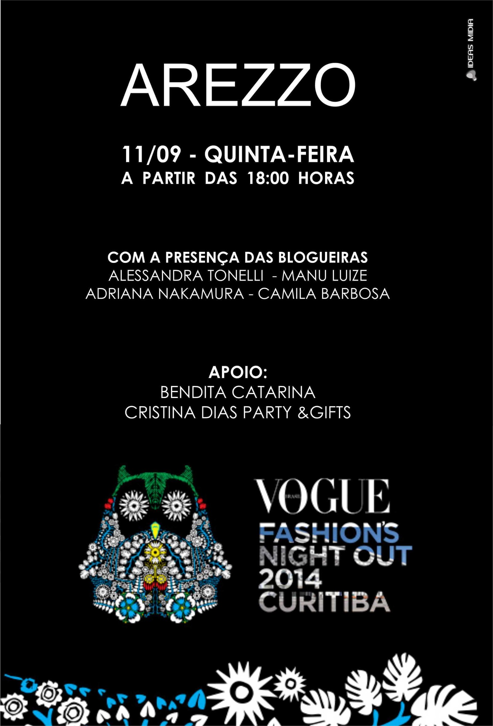 Convite Oficial - Arezzo Curitiba - Shopping Mueller - FNO