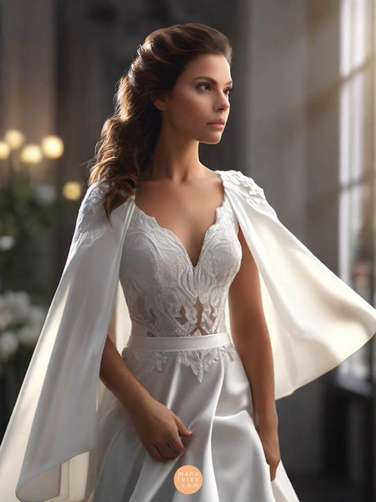 vestido de noiva com capa