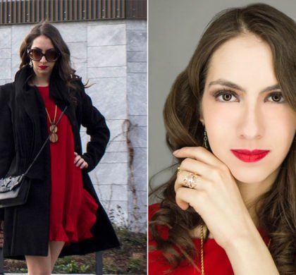 Vestido vermelho na Milan Fashion Week