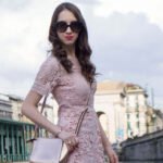 millennial pink lace dress - Popjulia