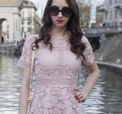 Vestido de renda rosa – Look Primavera/Verão