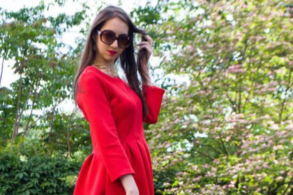 Red dress stylewe outfit