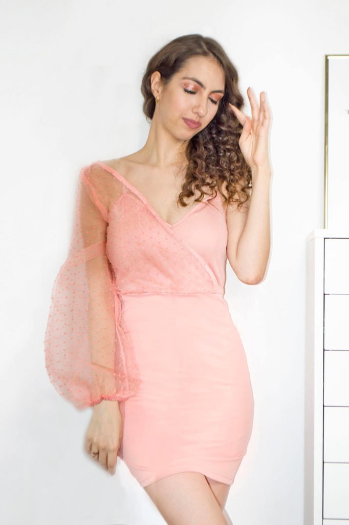 Light pink asymmetric dress