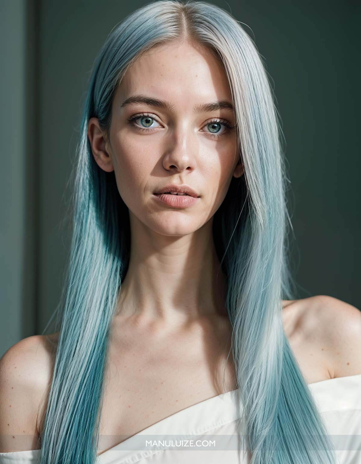 Pastel blue hair