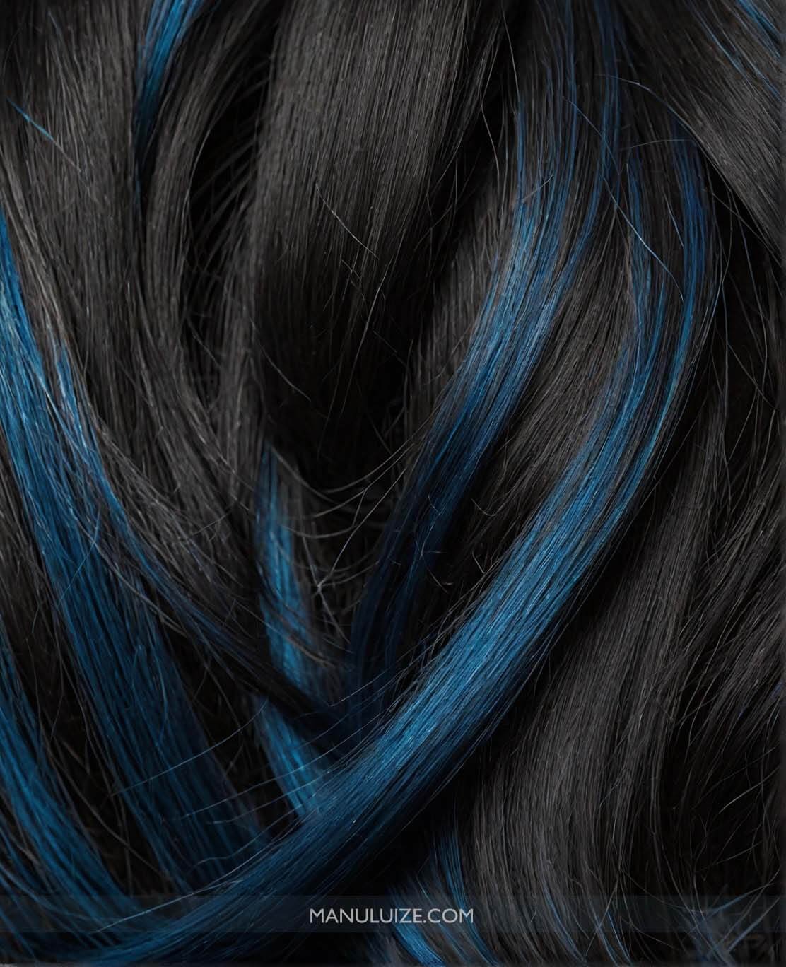 Black & Blue hair color