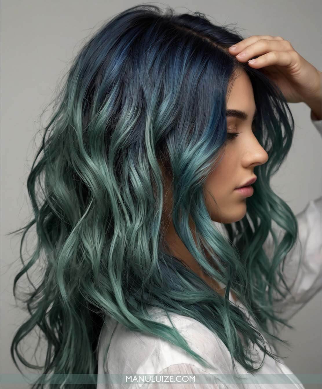 Blue and green hair color