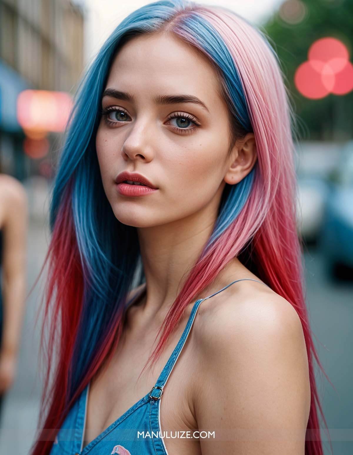 Pink & blue hair