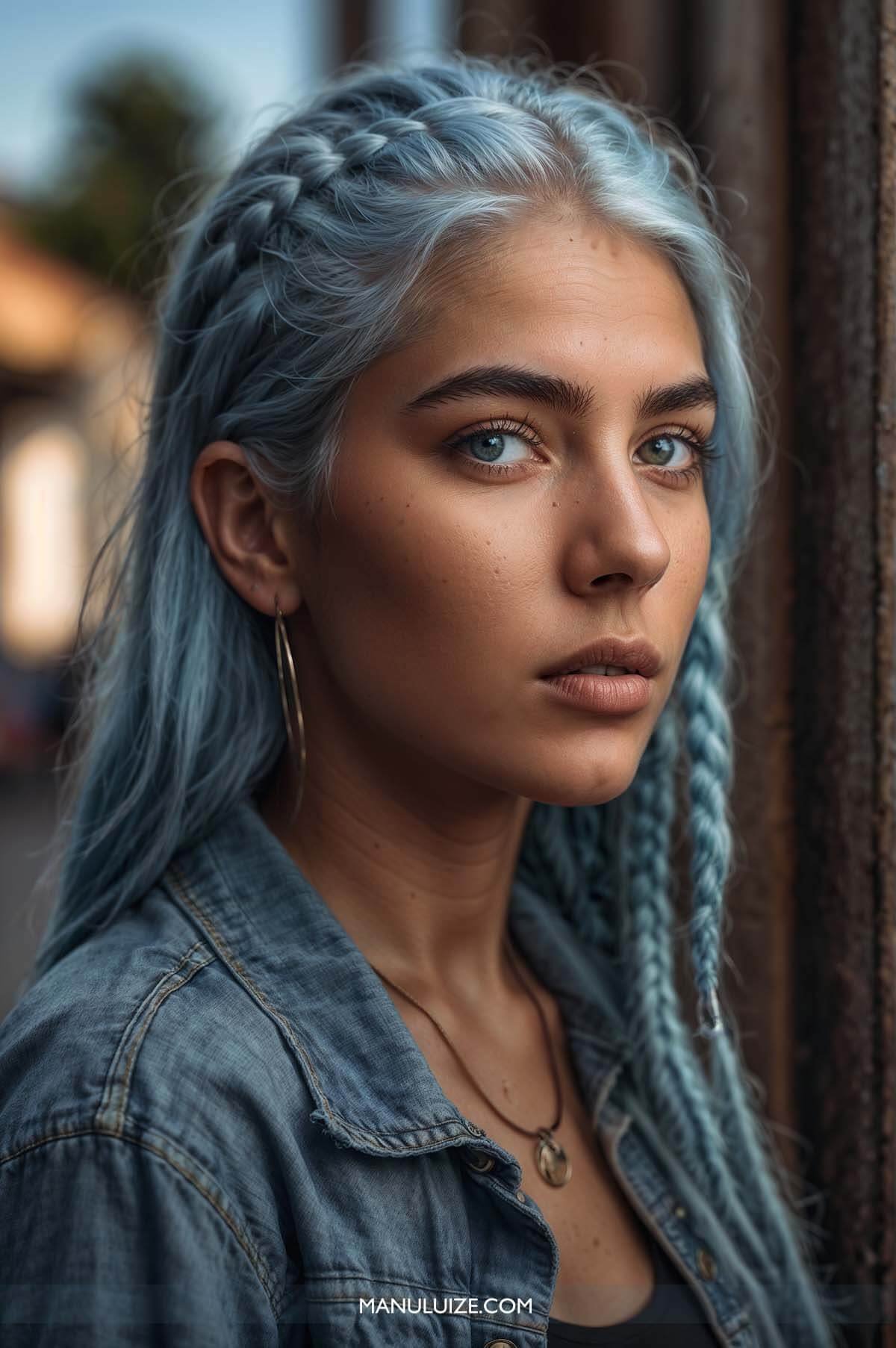 Pastel blue hair