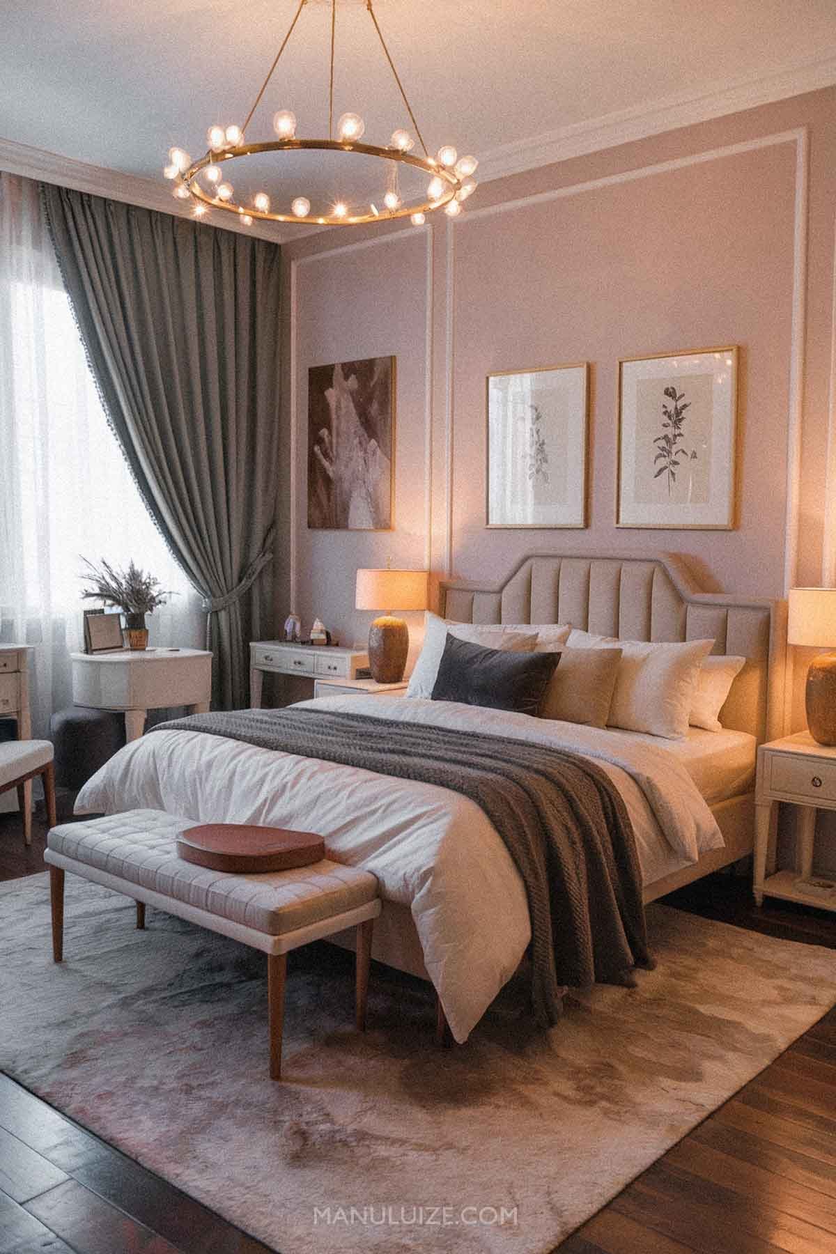 Dusty pink modern bedroom decor Dusty pink modern bedroom decor