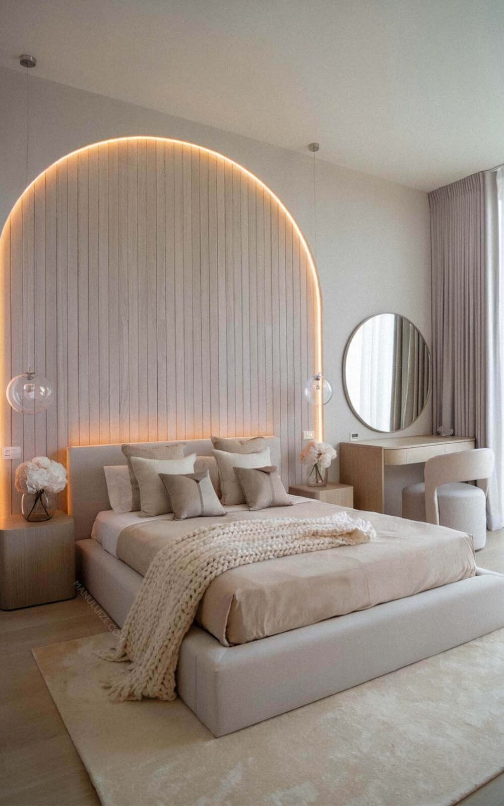 Modern bedroom decor in light colors Modern bedroom decor in light colors