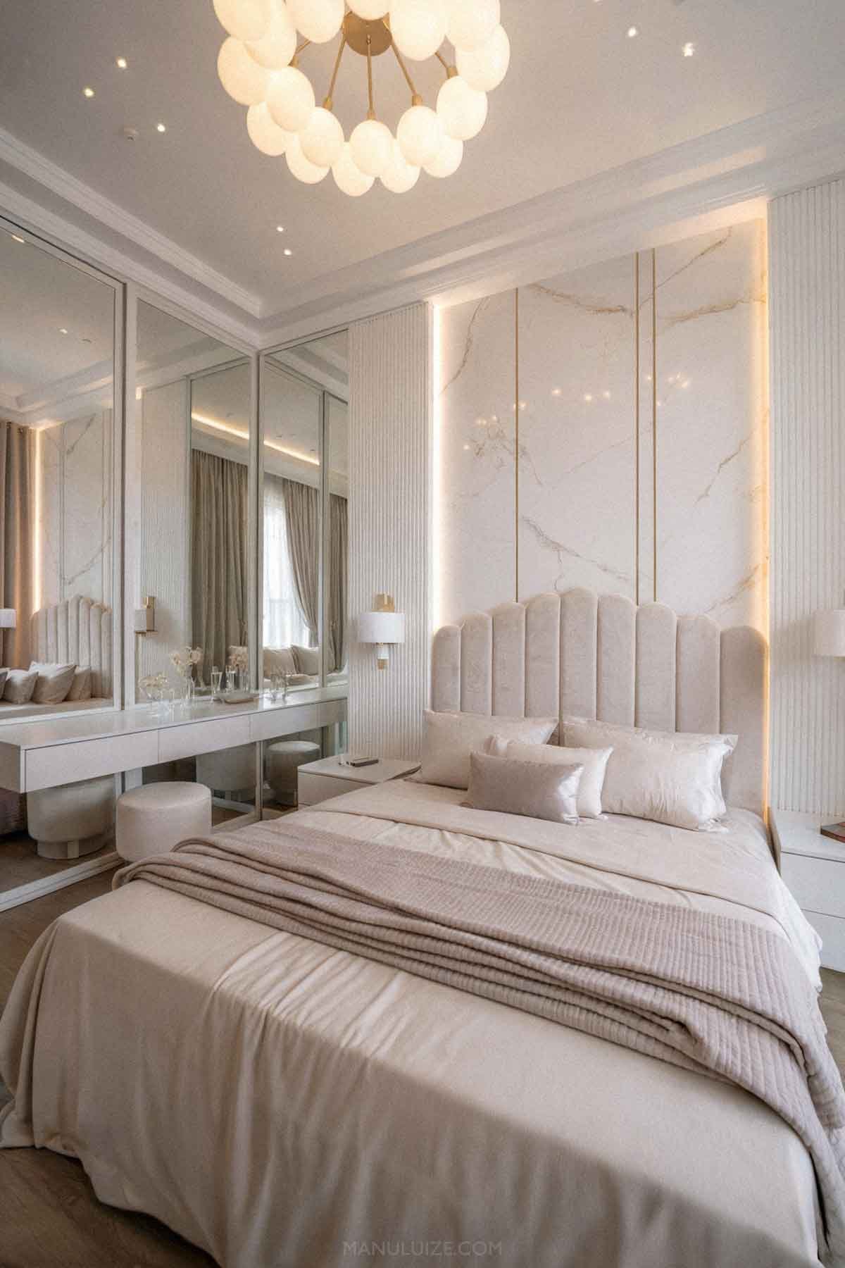 White modern bedroom luxe White modern bedroom luxe