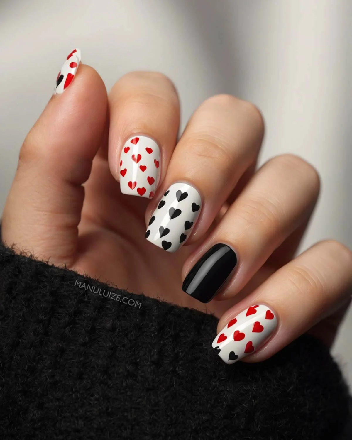 Simple heart nails