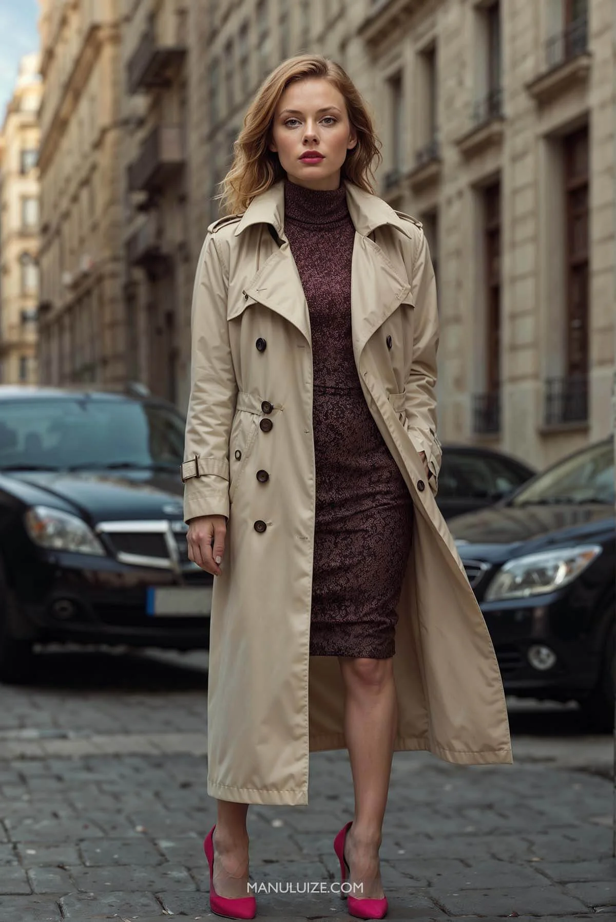 Winter trench coat outfit