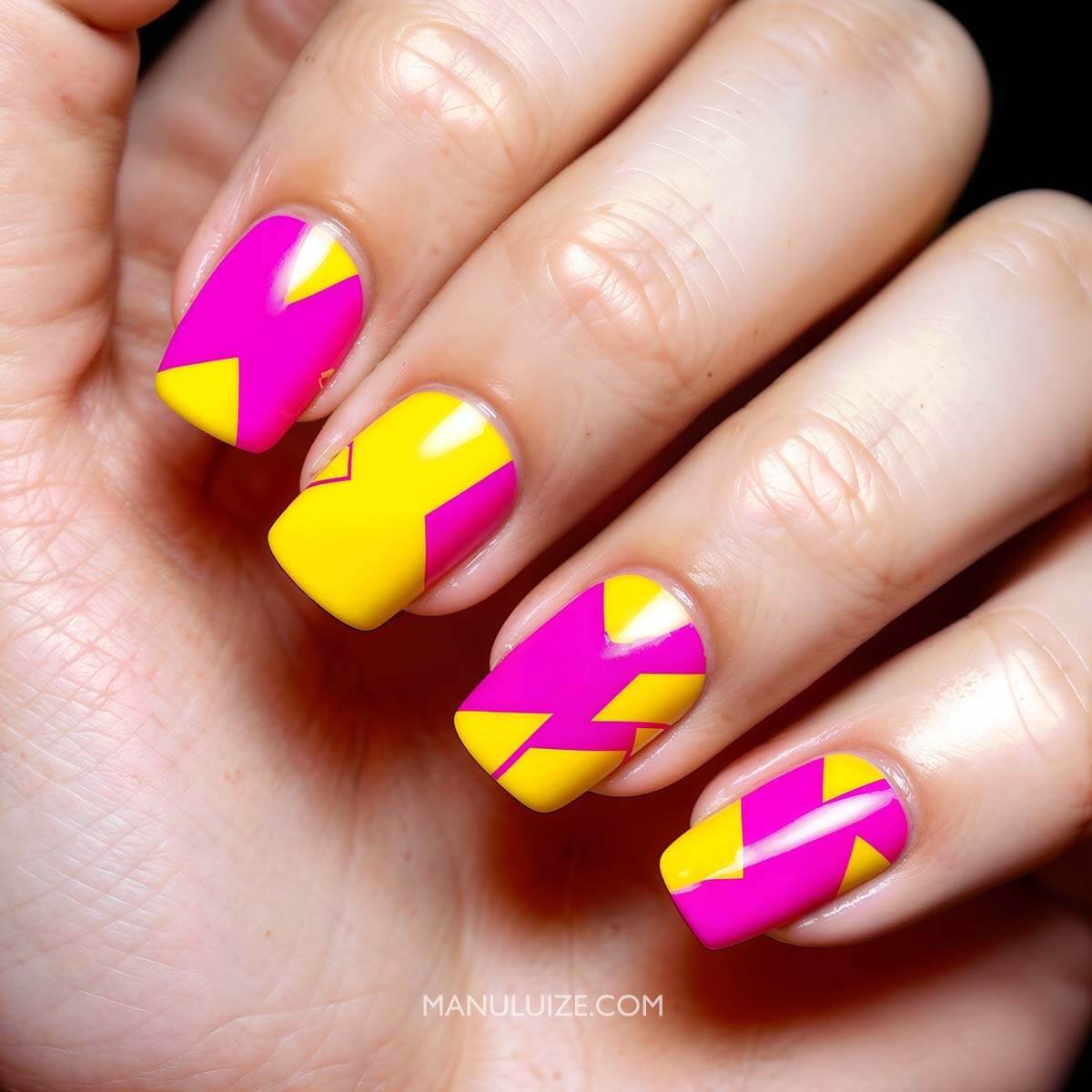 Neon pink and yellow art