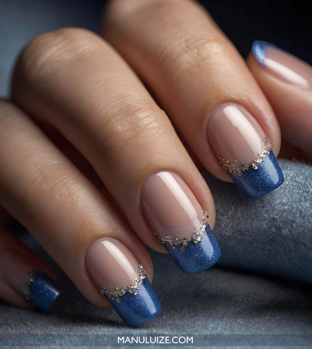 French blue nails
