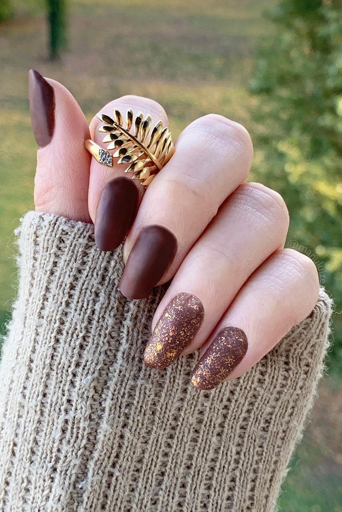 brown winter nails