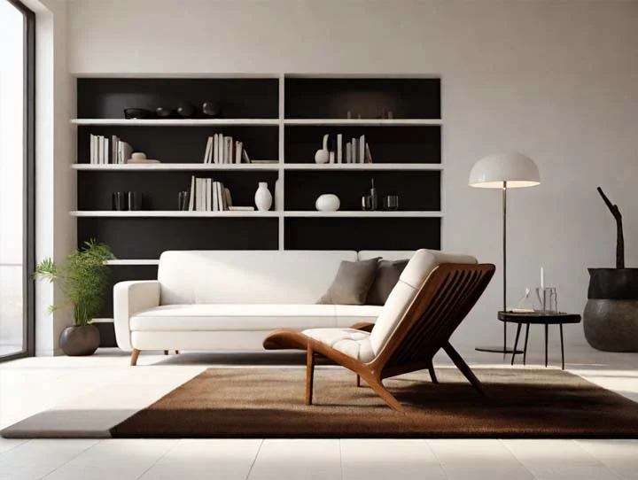 Salas minimalistas com tapete