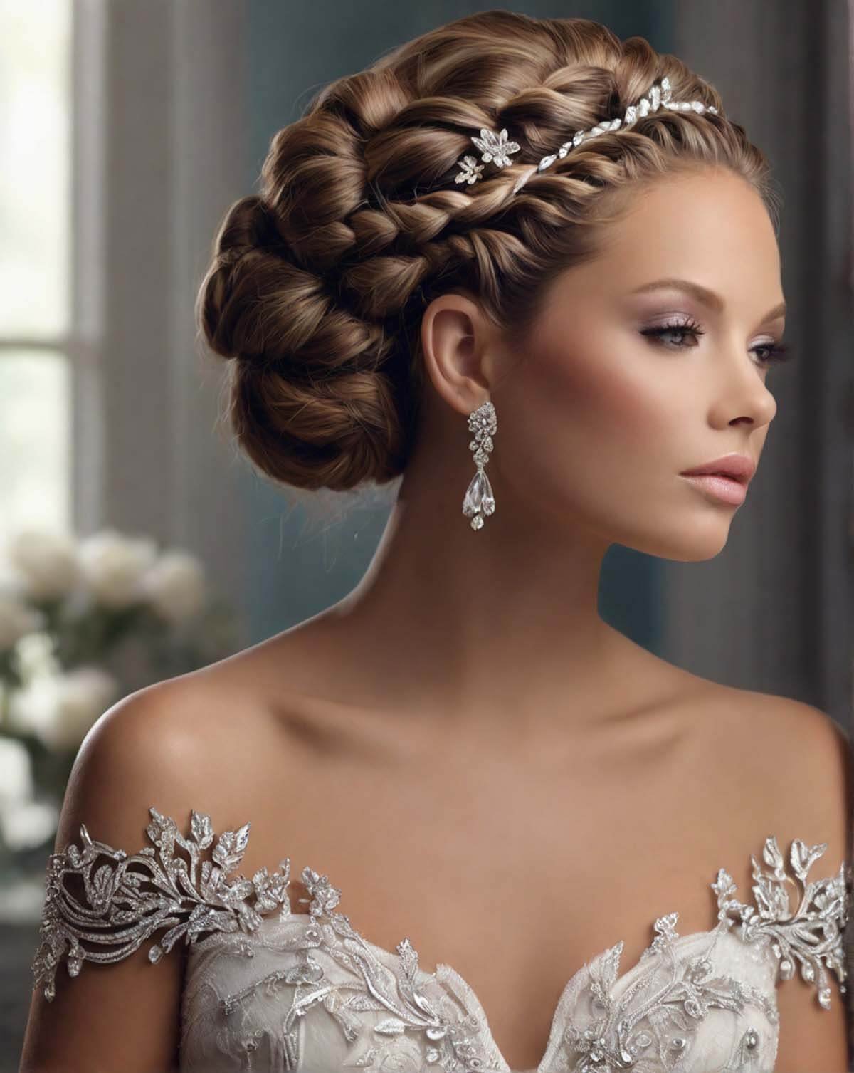 Braided Updo with Jeweled Accessories