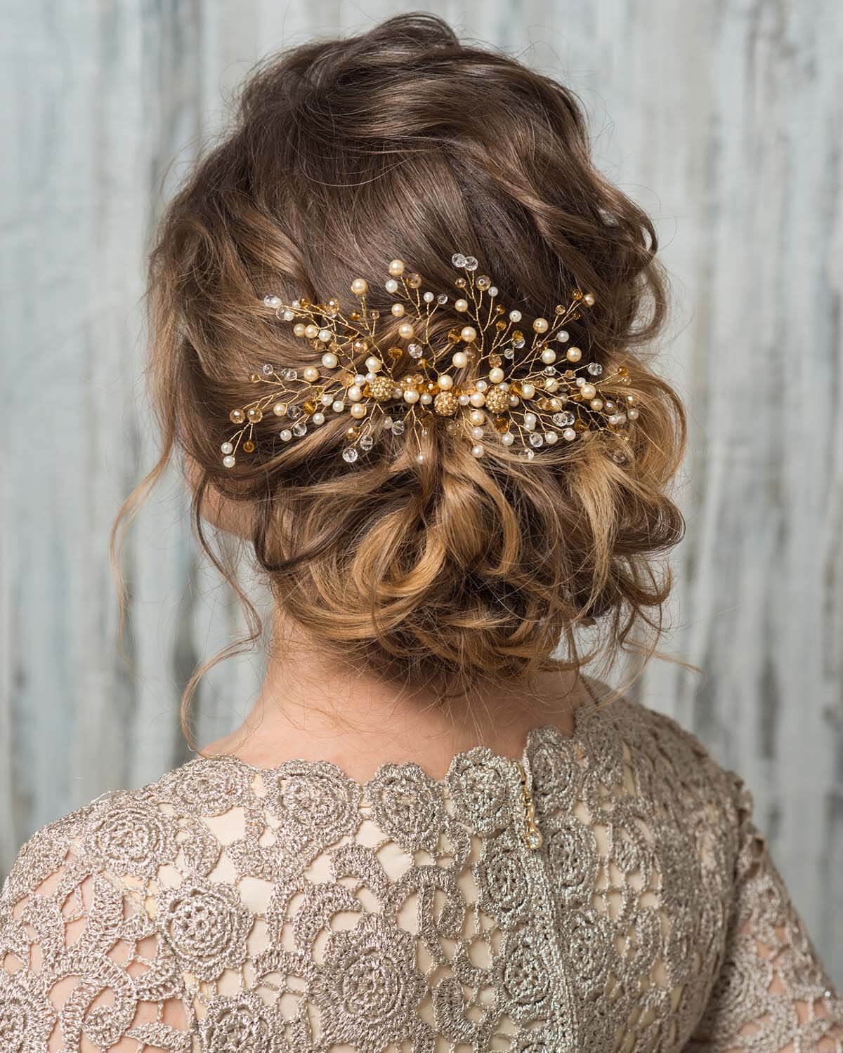 Bun with bridal hair pin