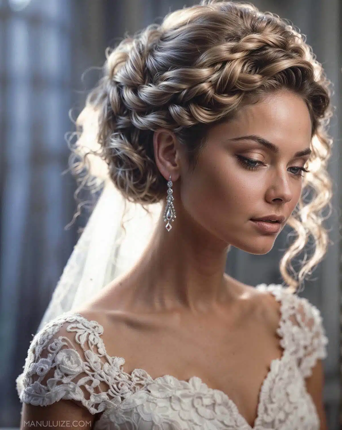 Romantic Braid Updo Romantic Bridal updo