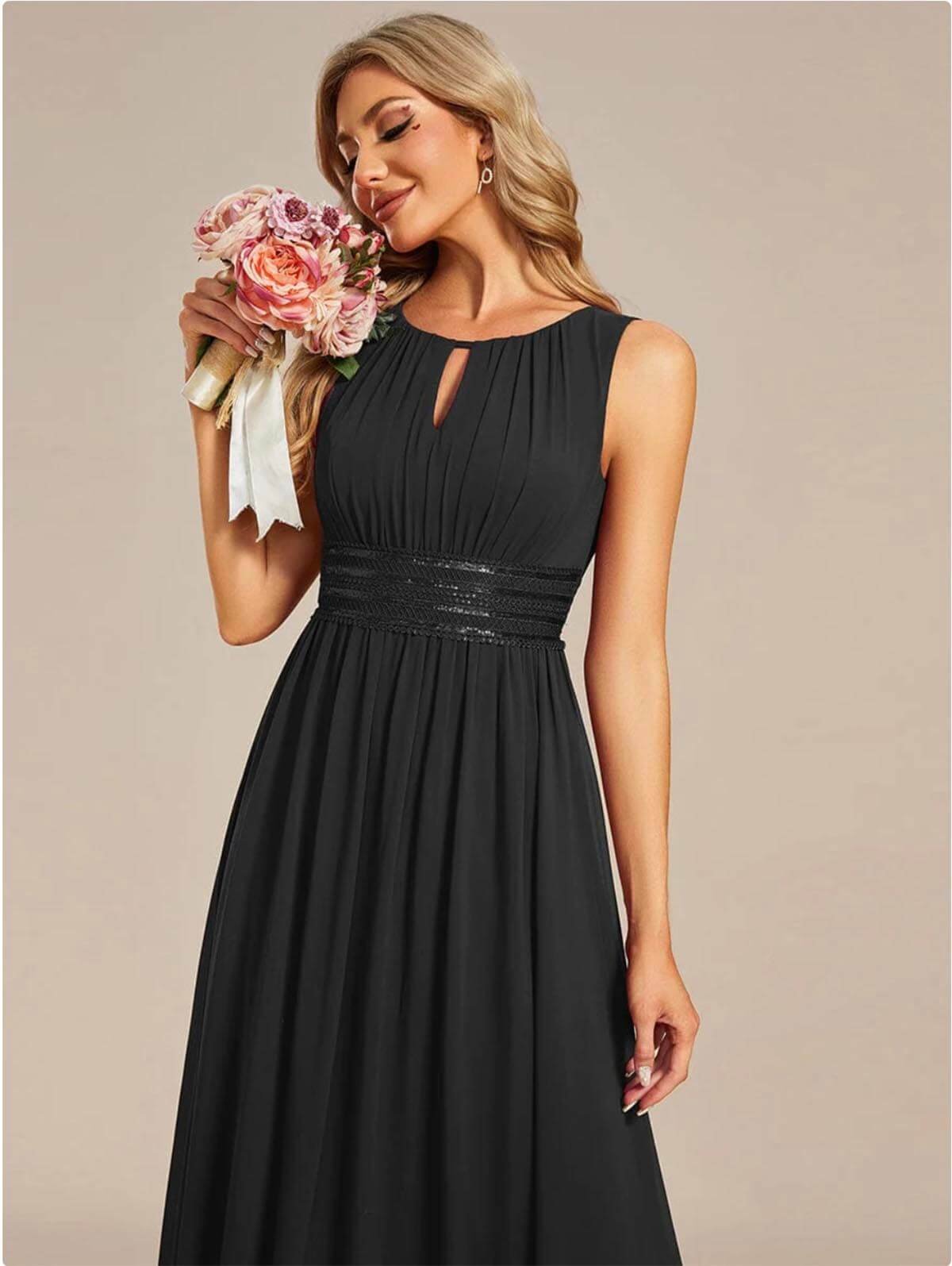 black dress bridesmaid