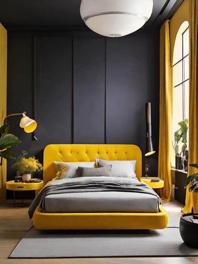 Black and yellow decor