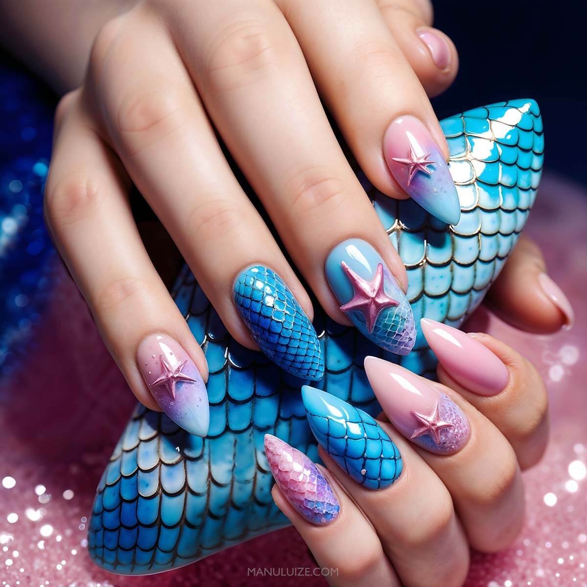 Cute mermaid nails