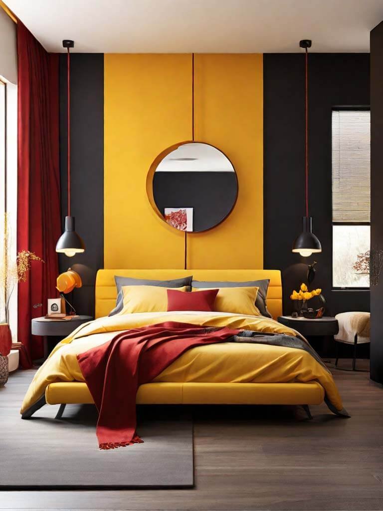 dark yellow bedroom