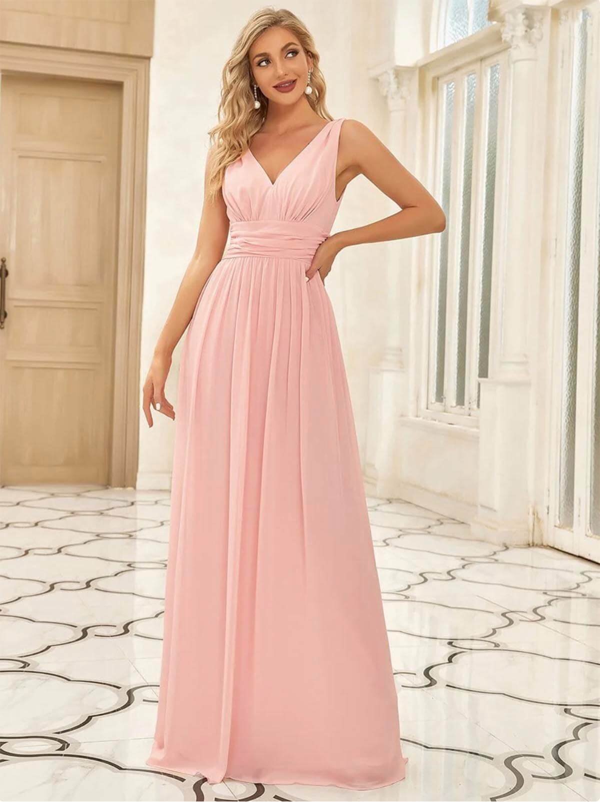 light pink evening dress