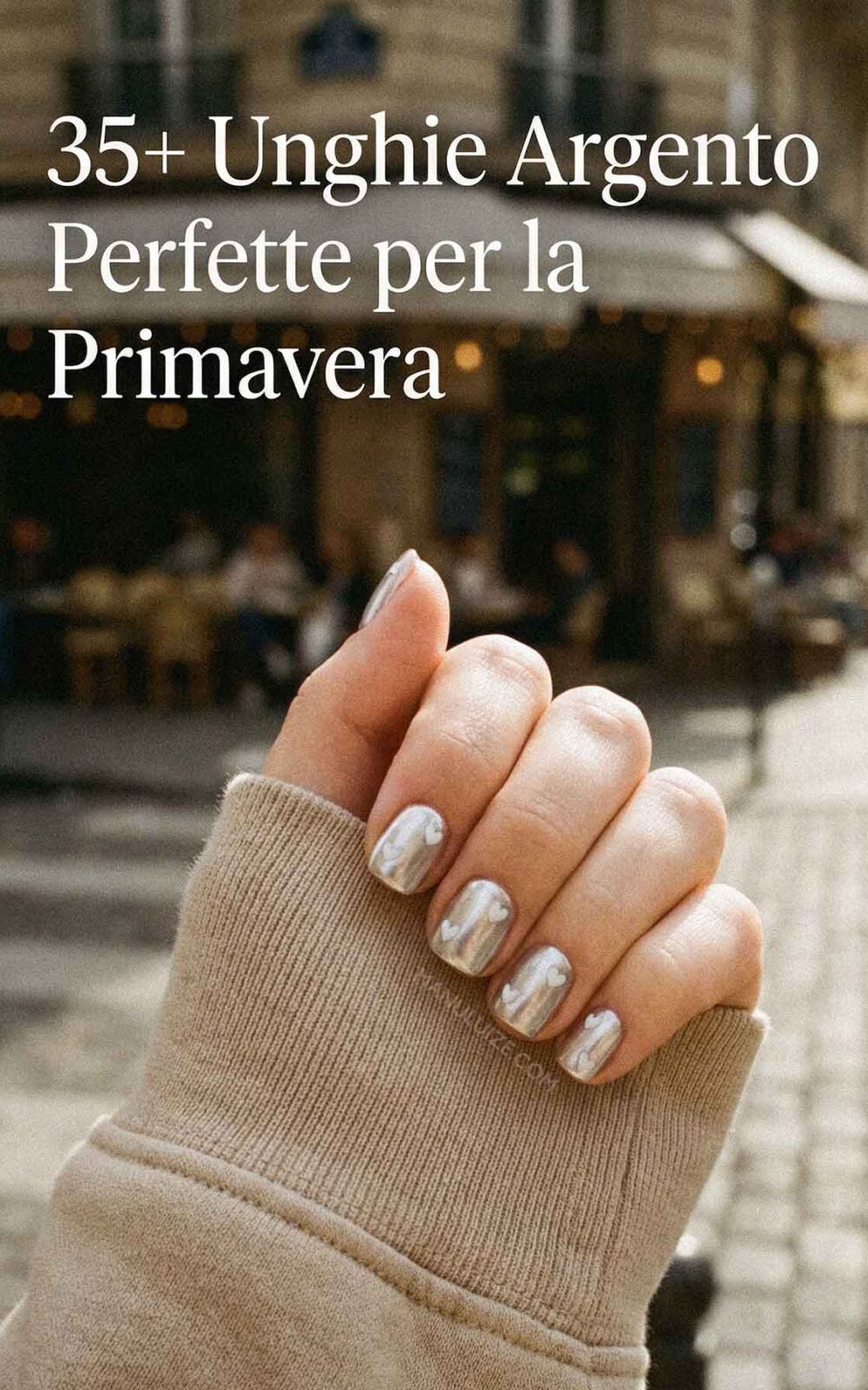 Unghie con stelle argento Unghie argento per la primavera