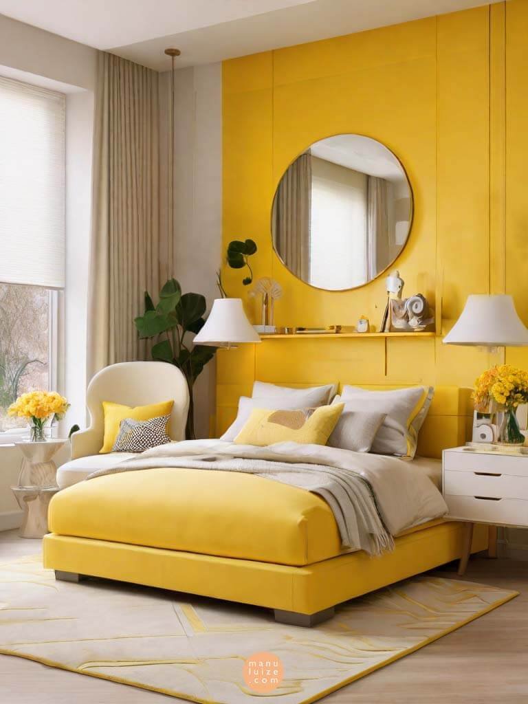 Vivid yellow chic interior