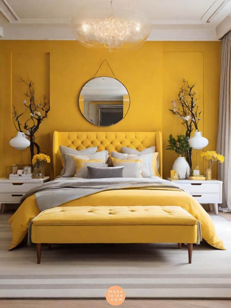 Yellow modern bed