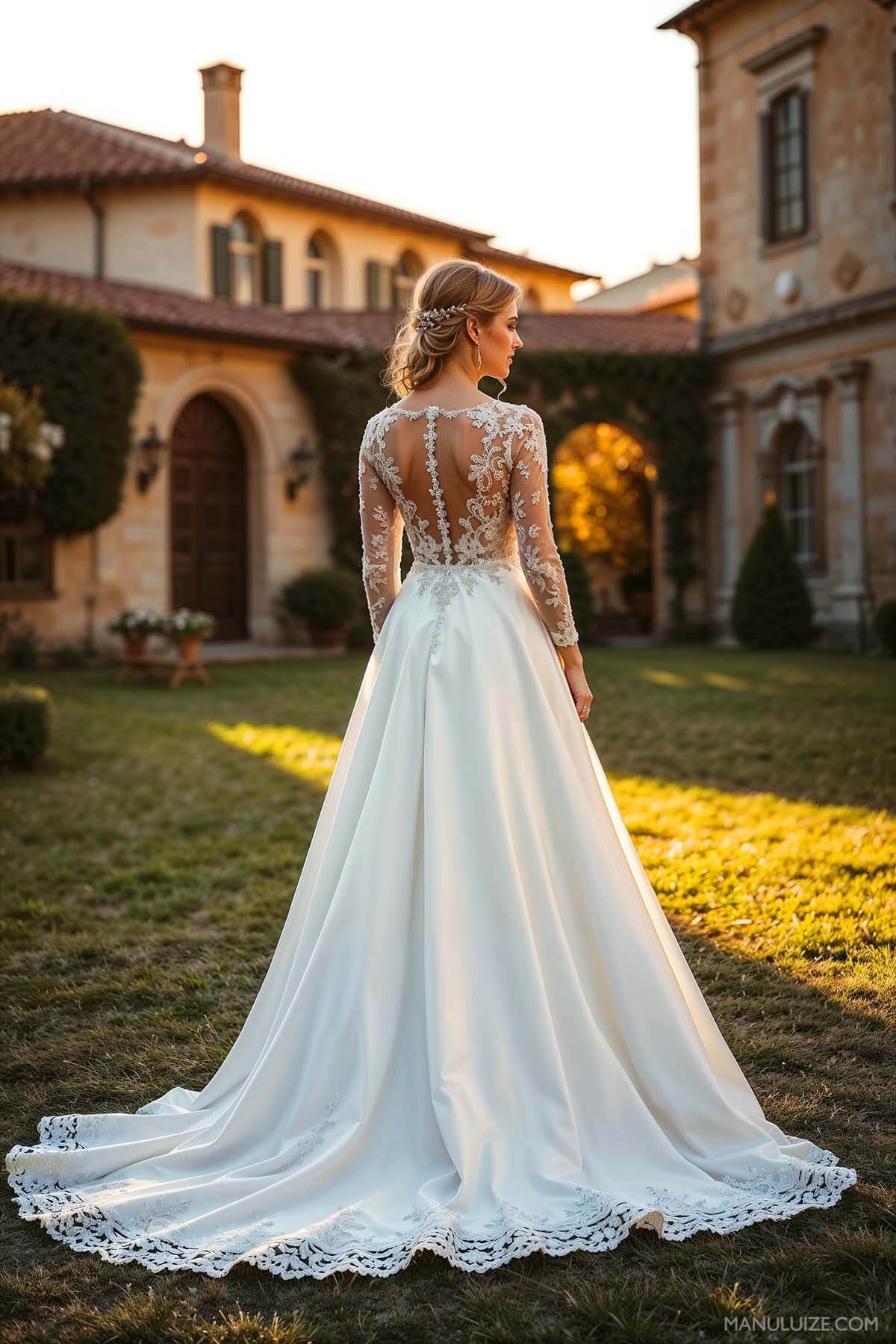 Long sleeve wedding dress - modern