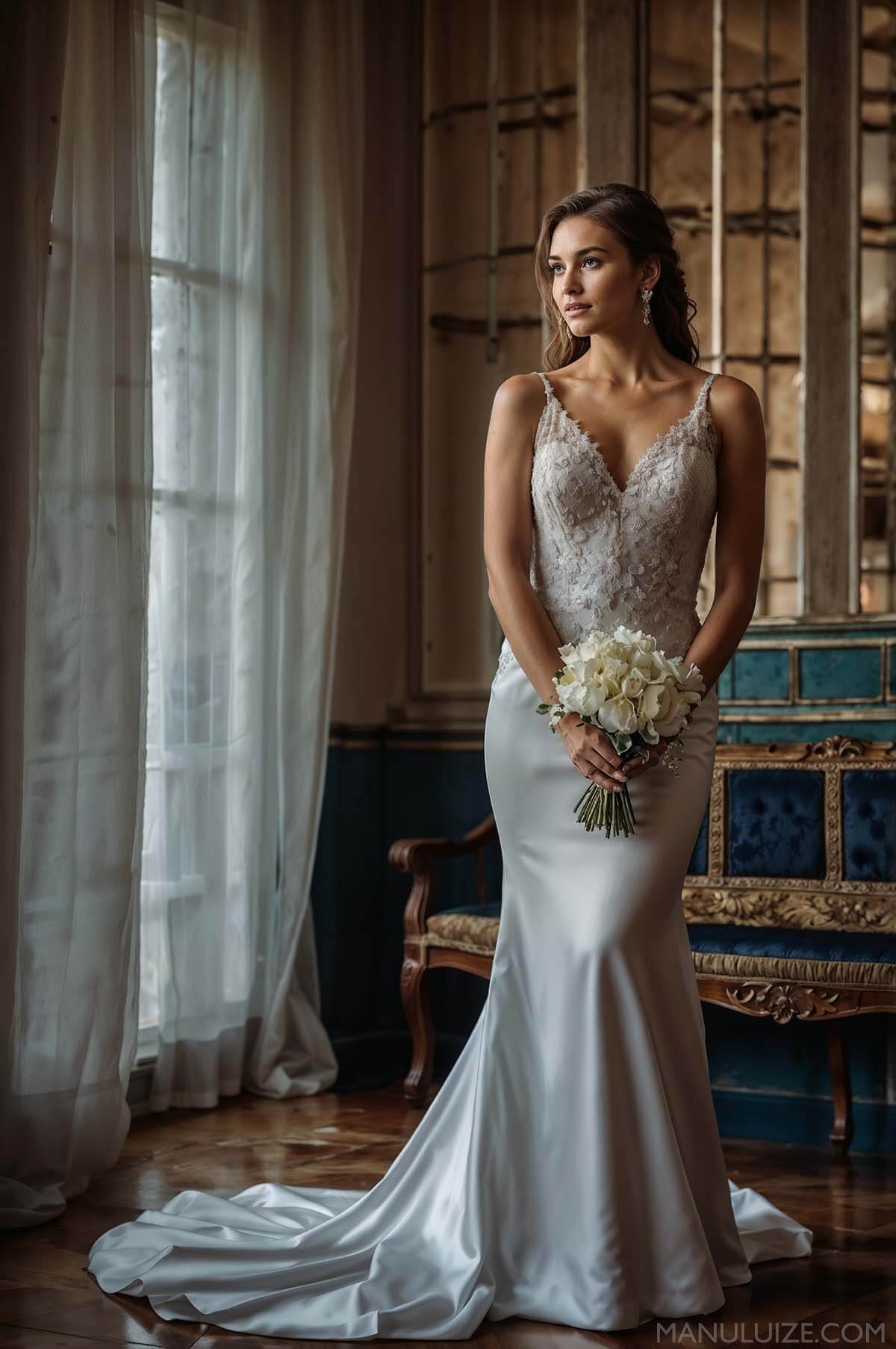 Mermaid lace wedding dress