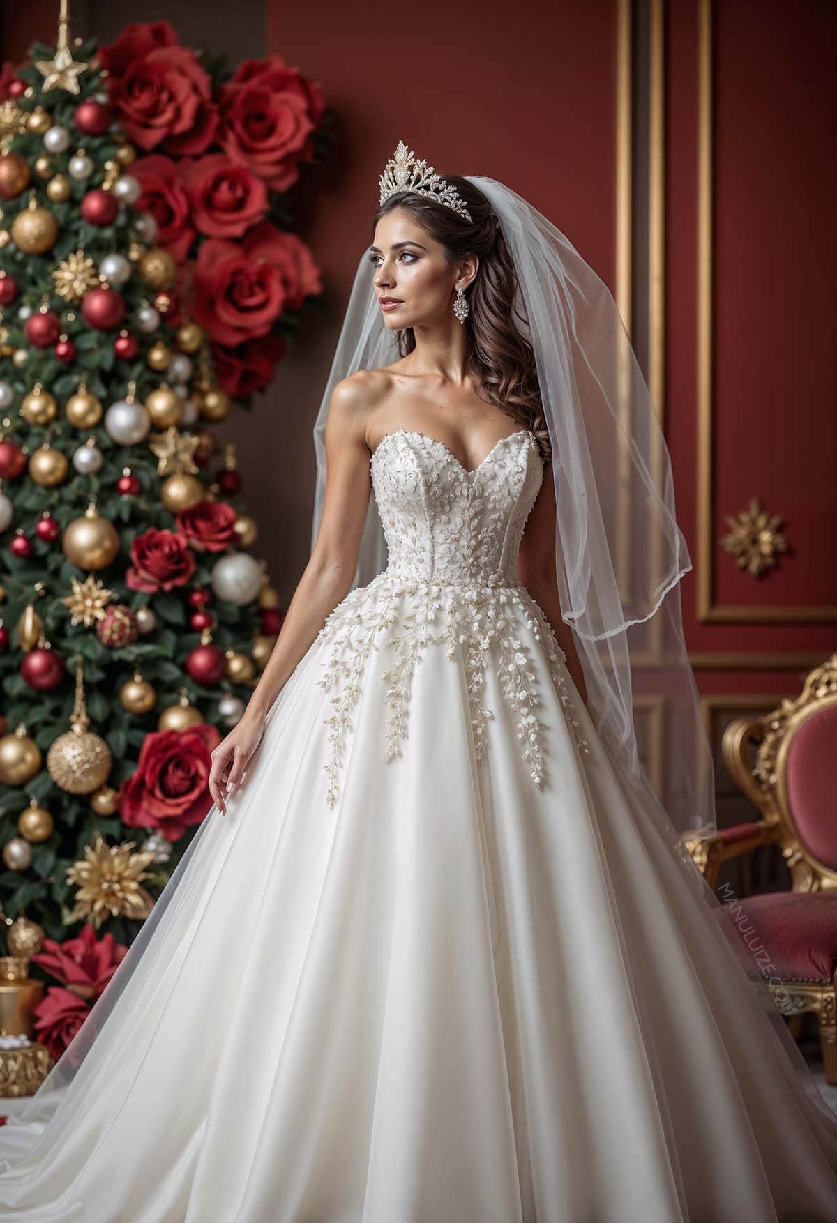 Princess strapless wedding gown