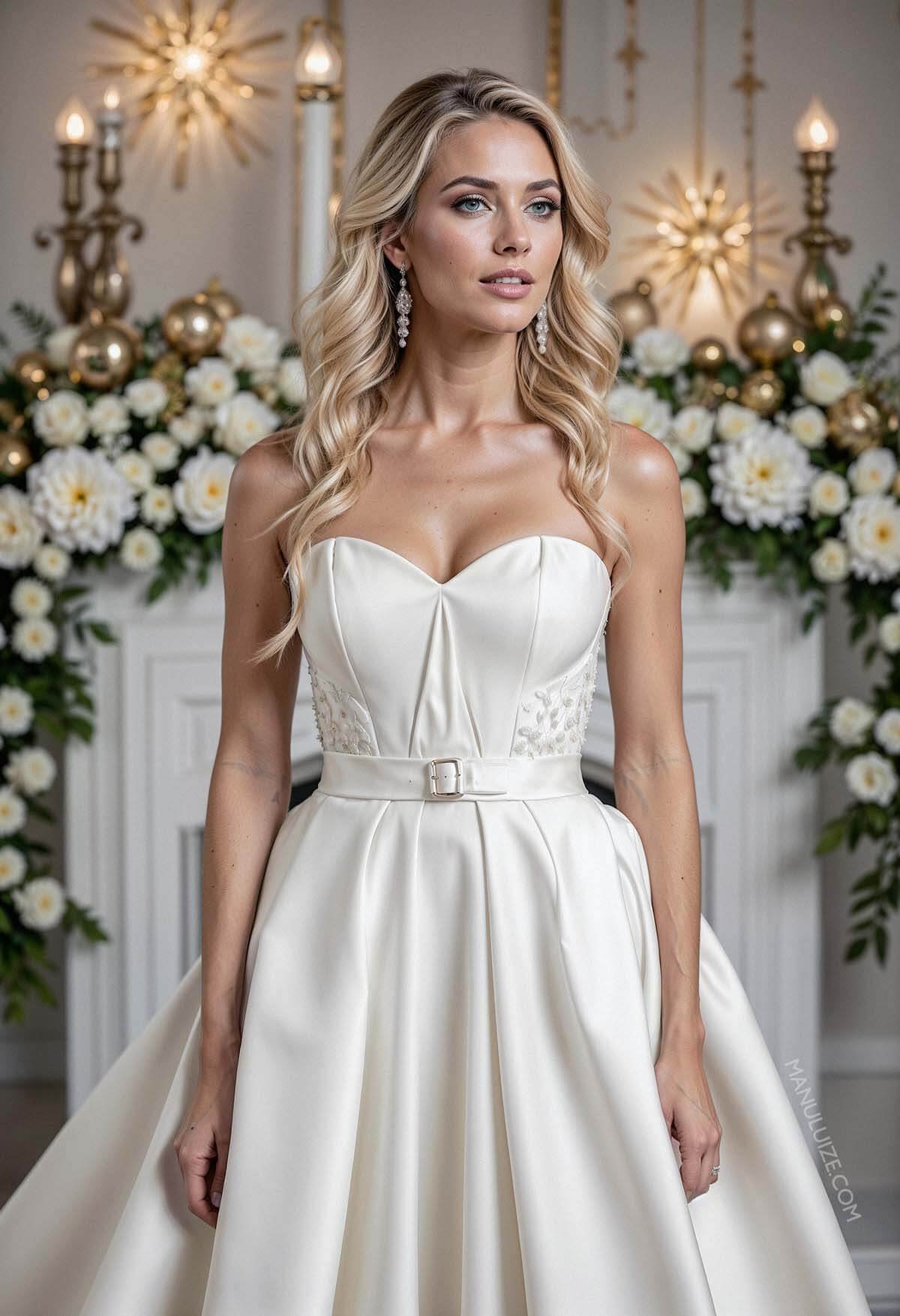 Strapless wedding dress