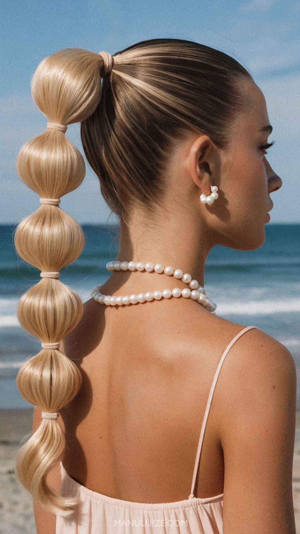 Blonde bubble braid