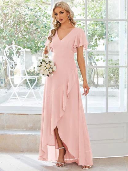 Light pink bridesmaid dress
