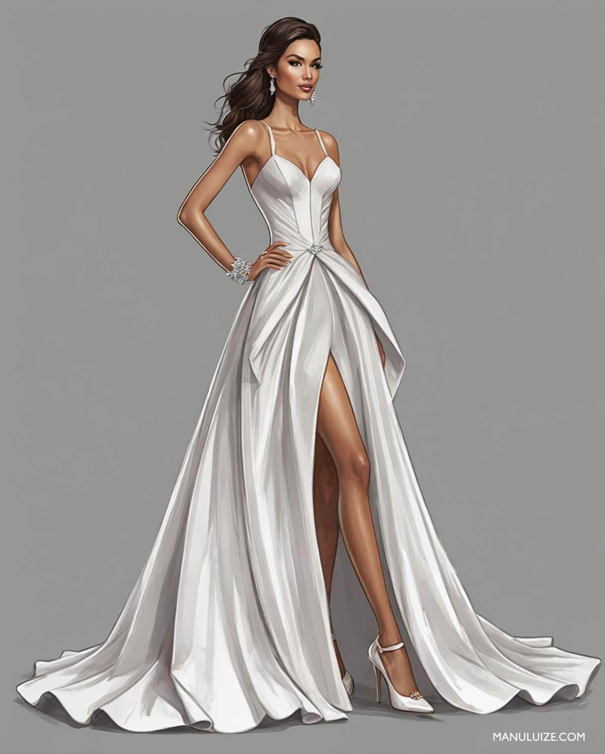 Croqui de vestido de noiva