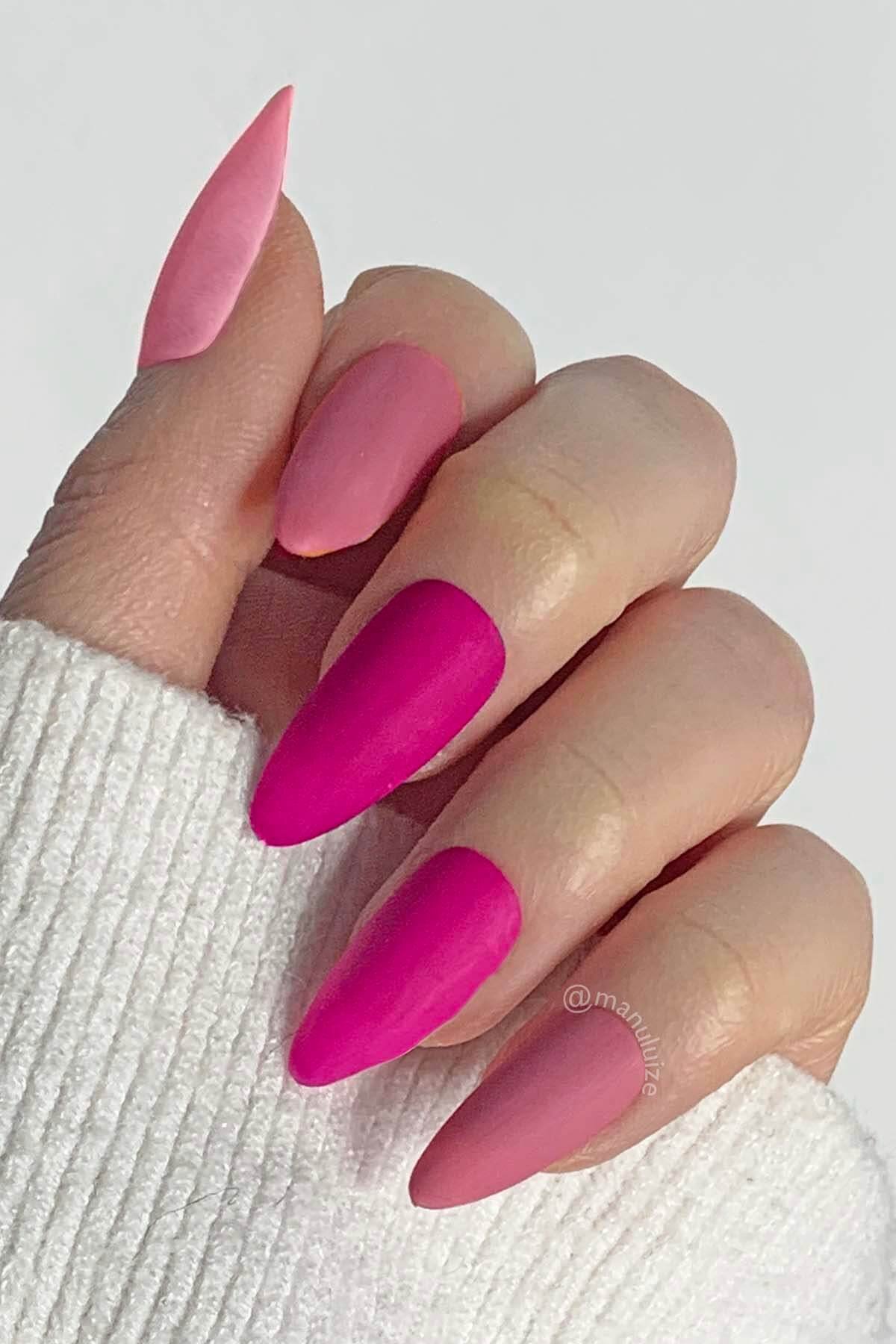Pink shades for summer nails