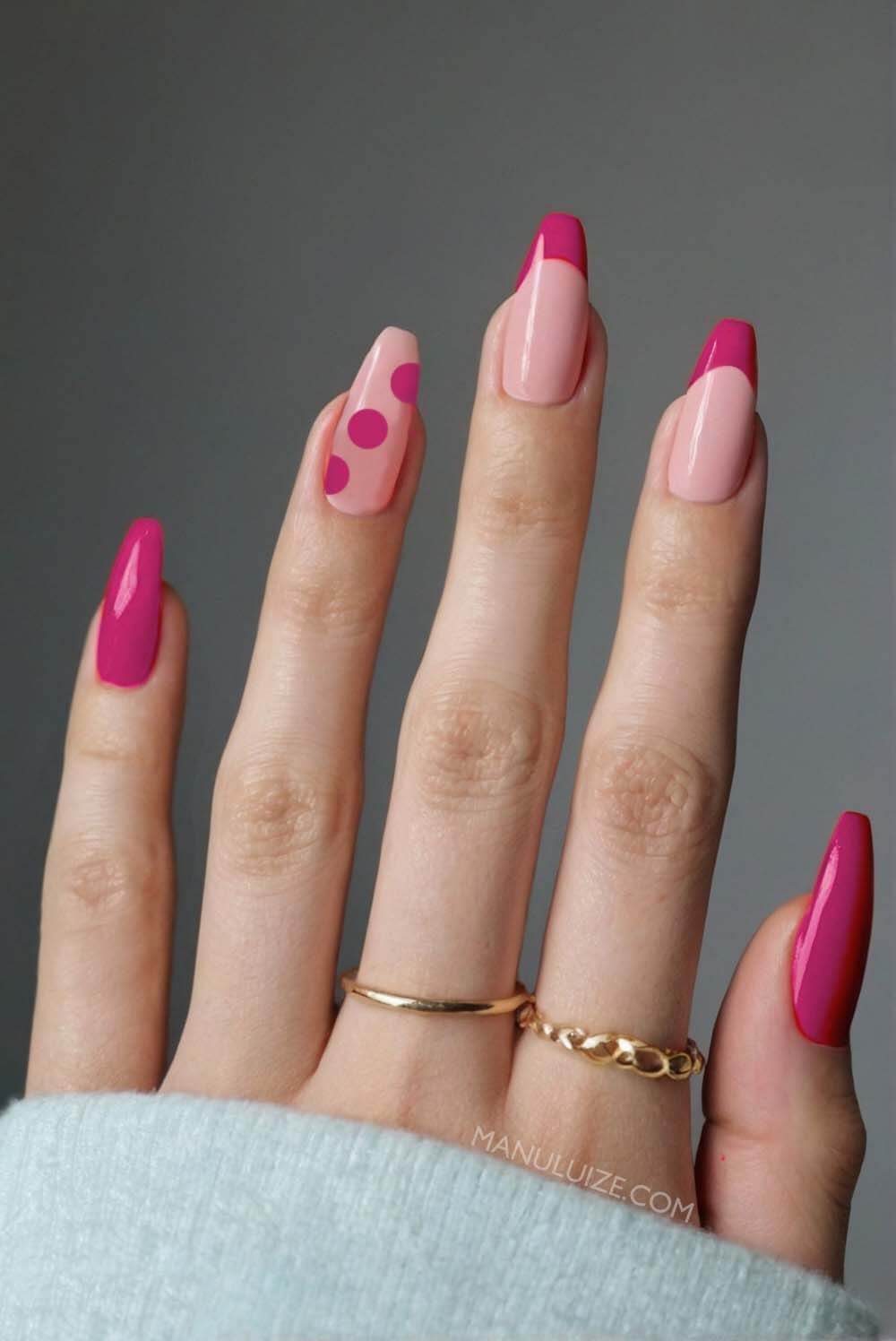 Pink summer nail art ideas