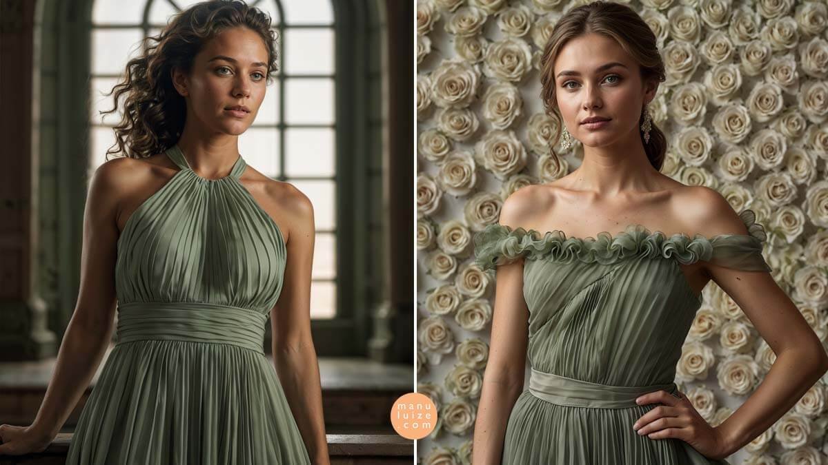 Bridesmaid dresses in sage green