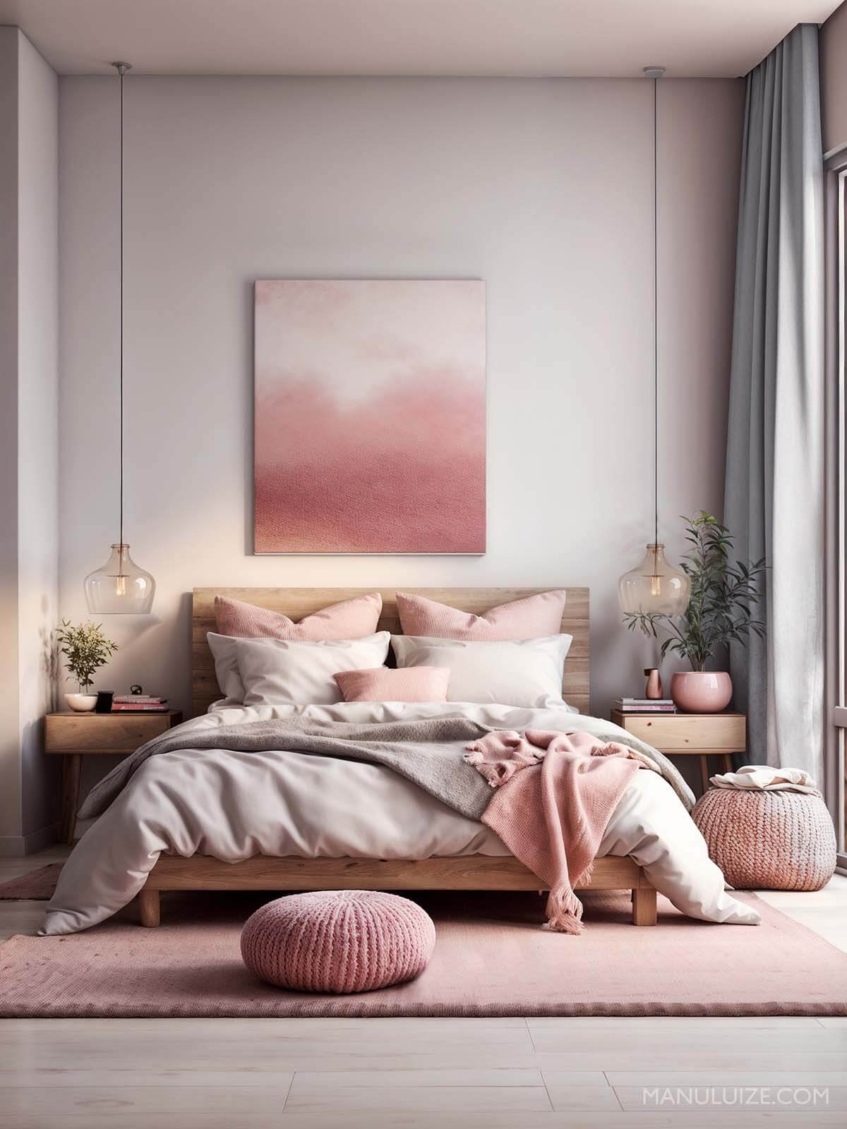 Delicate pink bedroom