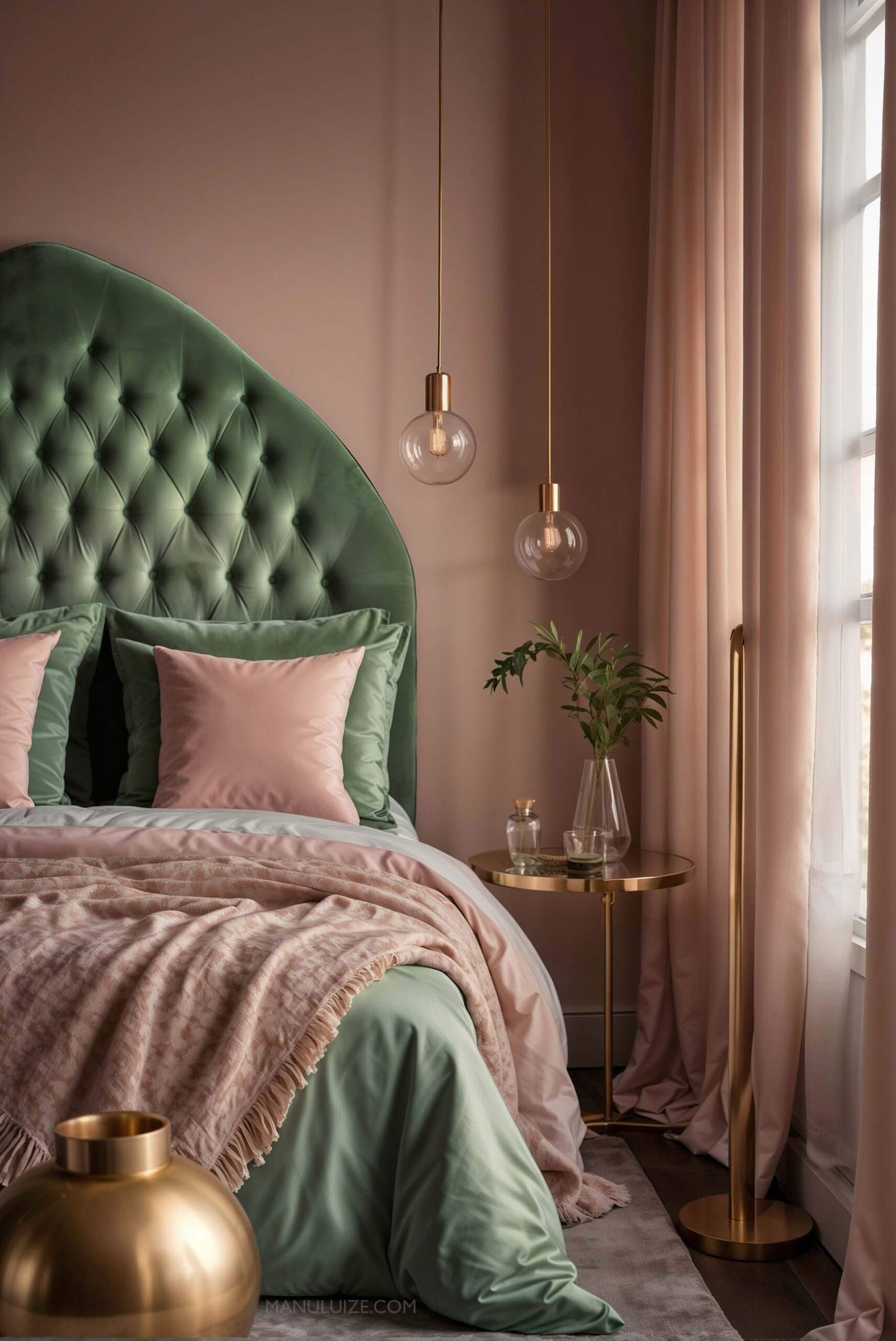 Pink and green decor