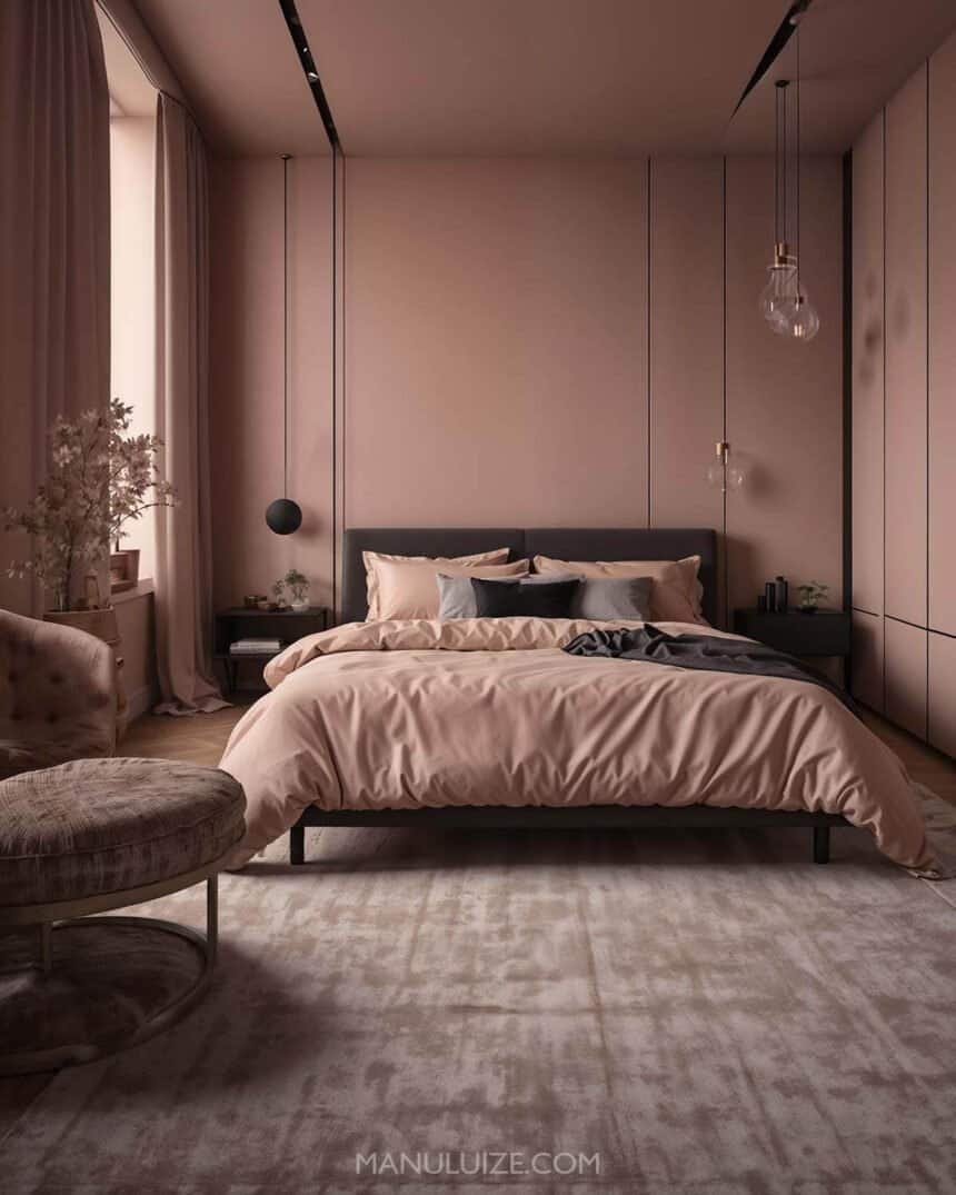 Dusty Pink And Grey Bedroomnull