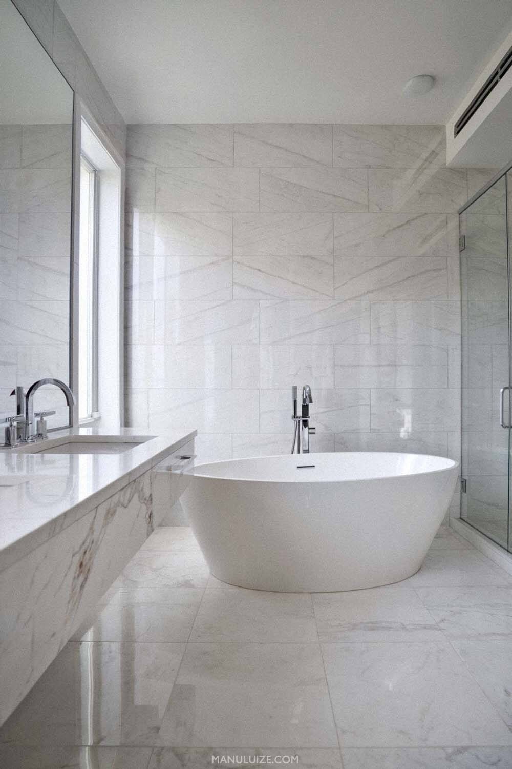 All white bathroom design All white bathroom design