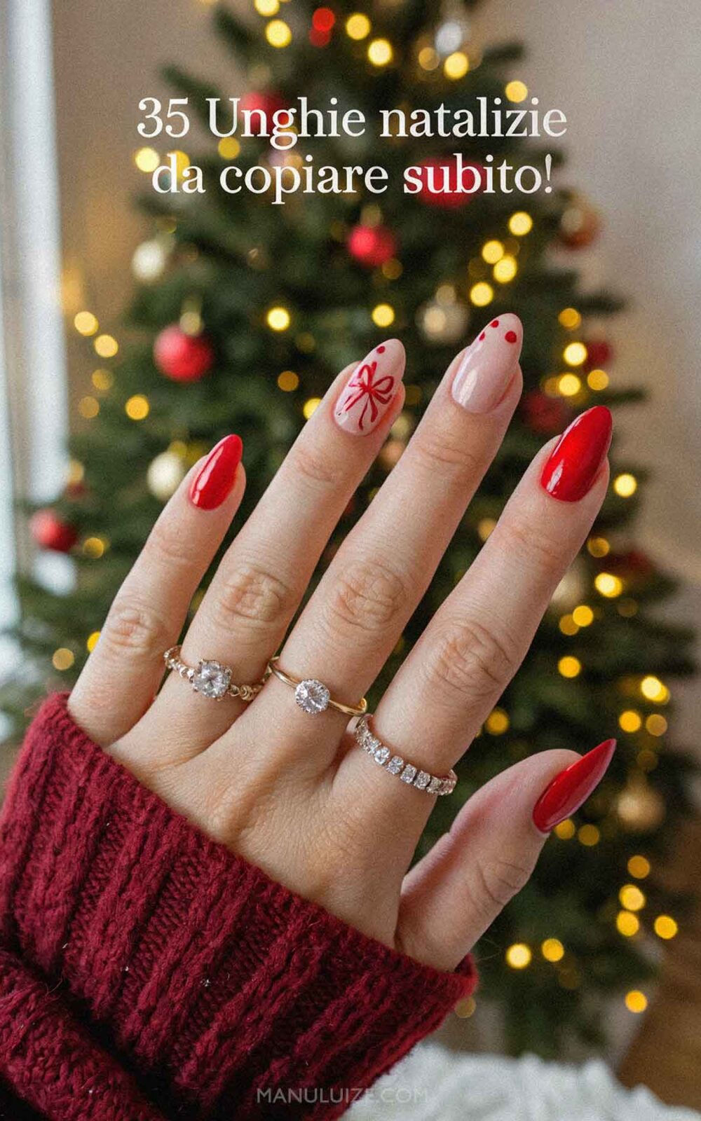 35 Unghie natalizie eleganti